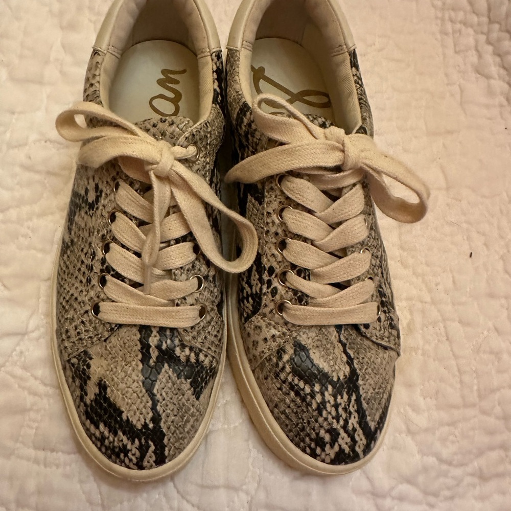 Sam Eldeman Snakeskin Pattern Sneakers - image 2